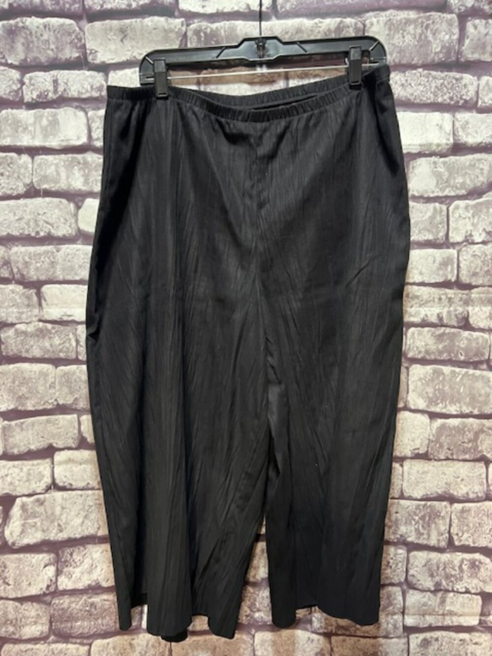 J. Jill Black Crinkle Fabric Pants Size XL